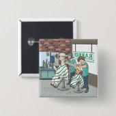 Badge Carré 5 Cm Coiffure d'Alpaca (Devant & derrière)