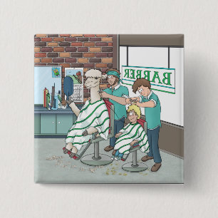 Badge Carré 5 Cm Coiffure d'Alpaca