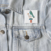 Badge Carré 5 Cm Coiffure de Hathor (En situation)
