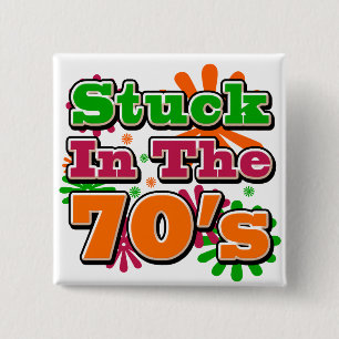 Badge Carré 5 Cm Coincé dans les années 70