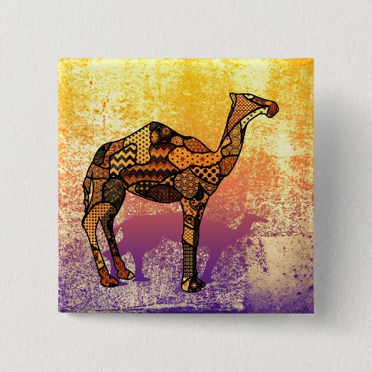 Badge Carré 5 Cm Collage Abstrait Ozzy the Camel ID102 (Devant)