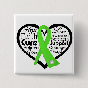 Badge Carré 5 Cm Collage de ruban de coeur de lymphome de Non-Hodgk