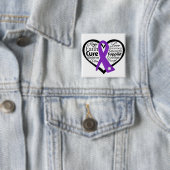 Badge Carré 5 Cm Collage du ruban du coeur de Lupus (En situation)