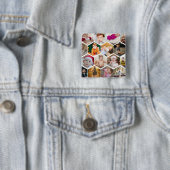 Badge Carré 5 Cm Collage photo Hexagon (En situation)