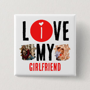 Badge Carré 5 Cm Collage photo Unique personnalisé 2 Je t'aime ma c