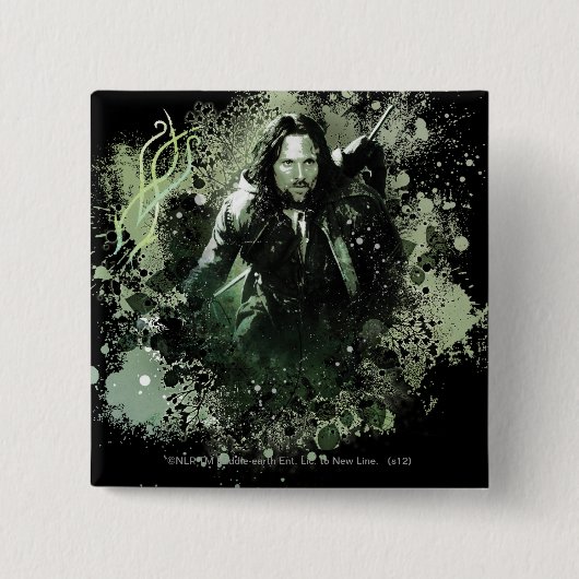 Badge Carré 5 Cm Collage vectoriel Greenish Aragorn (Devant)