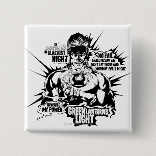 Badge Carré 5 Cm Collage vert des textes de lanterne