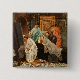 Badge Carré 5 Cm Collecteur d'Alma-Tadema à l'heure d'Augustus