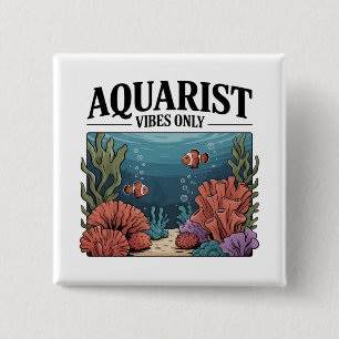 Badge Carré 5 Cm Collecteur de poissons aquariums Junkie Fish Lover