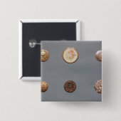 Badge Carré 5 Cm Collection de boutons (Devant & derrière)