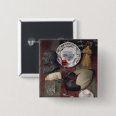 Badge Carré 5 Cm Collection d'objets, y compris une tasse (Devant & derrière)