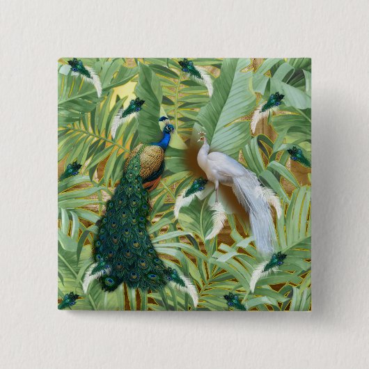 Badge Carré 5 Cm Collection Golden Peacock Temple Dreams (Devant)