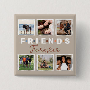 Badge Carré 5 Cm Collection photo moderne Beige Friends Forever