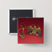 Badge Carré 5 Cm Collier avec le pendentif de vautour (Devant & derrière)