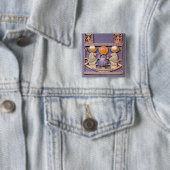 Badge Carré 5 Cm Collier de Soleil Levant, de tombe de (En situation)