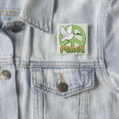 Badge Carré 5 Cm Colombe et symbole de paix (En situation)