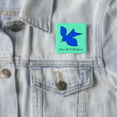Badge Carré 5 Cm Colombe paisible (En situation)