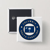 Badge Carré 5 Cm Colombie Caroline du Sud (Devant & derrière)
