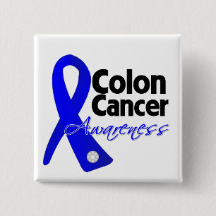 Badge Carré 5 Cm Colon Cancer Aware Ribbon