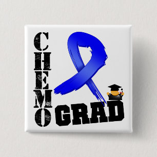 Badge Carré 5 Cm Colon Cancer Chemo Grad