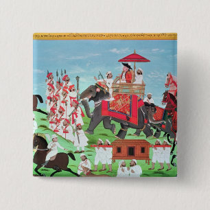 Badge Carré 5 Cm Colonel James Todd voyageant par l'éléphant