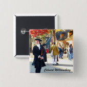 Badge Carré 5 Cm Colonial Williamsburg (Devant & derrière)