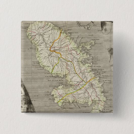 Badge Carré 5 Cm Colonies françaises Martinique (Devant)