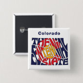 Badge Carré 5 Cm Colorado Surnom Word Art (Devant & derrière)