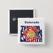 Badge Carré 5 Cm Colorado Surnom Word Art (Devant & derrière)