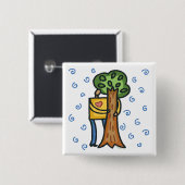Badge Carré 5 Cm Colorant d'arbre (Devant & derrière)