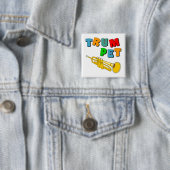 Badge Carré 5 Cm Colorful trumpet (En situation)