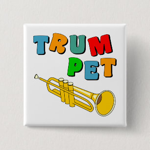 Badge Carré 5 Cm Colorful trumpet