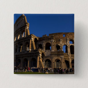 Badge Carré 5 Cm Colossée célèbre à Rome Italie Monument