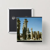 Badge Carré 5 Cm Colosses Ramesses II et pylône d'Amenophis (Devant & derrière)