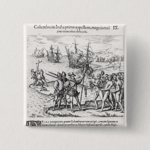 Badge Carré 5 Cm Columbus dans ce qui s'est appelé la première fo