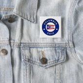 Badge Carré 5 Cm Columbus Ohio (En situation)