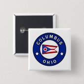 Badge Carré 5 Cm Columbus Ohio (Devant & derrière)