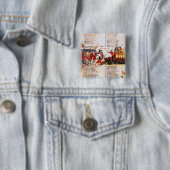 Badge Carré 5 Cm Combat de chevaliers (En situation)