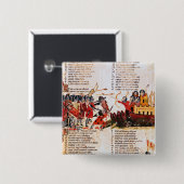 Badge Carré 5 Cm Combat de chevaliers (Devant & derrière)