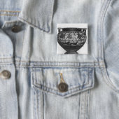 Badge Carré 5 Cm Combat de guerriers (En situation)