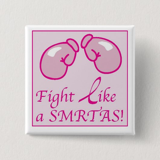 Badge Carré 5 Cm Combat du Cancer de Kathy (Devant)