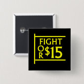 Badge Carré 5 Cm Combat pour $15 (Devant & derrière)