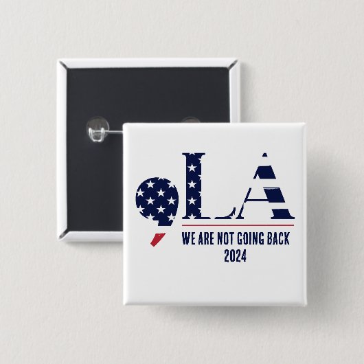 Badge Carré 5 Cm Comma La Nous Ne Reviendrons Pas 2024 (Devant & derrière)