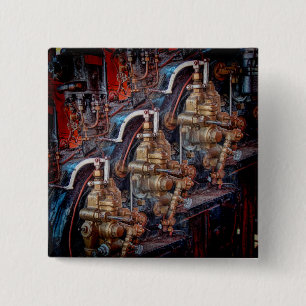 Badge Carré 5 Cm Commandes d'un insigne moteur de locomotive à vape