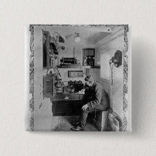 Badge Carré 5 Cm Comme à bord détruit de "Titanic "