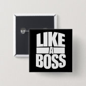 Badge Carré 5 Cm Comme une BOSS (Devant & derrière)