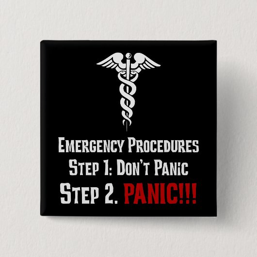 Badge Carré 5 Cm Comment les infirmières réagissent à votre urgence (Devant)