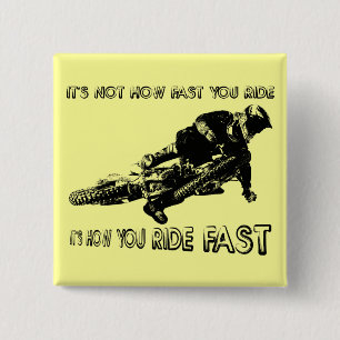 Badge Carré 5 Cm Comment rouler Fast Dirt Bike Motocross Bouton Bad