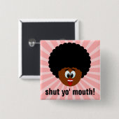 Badge Carré 5 Cm Comment suggérer poliment que quelqu'un parler (Devant & derrière)