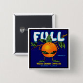 Badge Carré 5 Cm Complet - Étiquette orange (Devant & derrière)